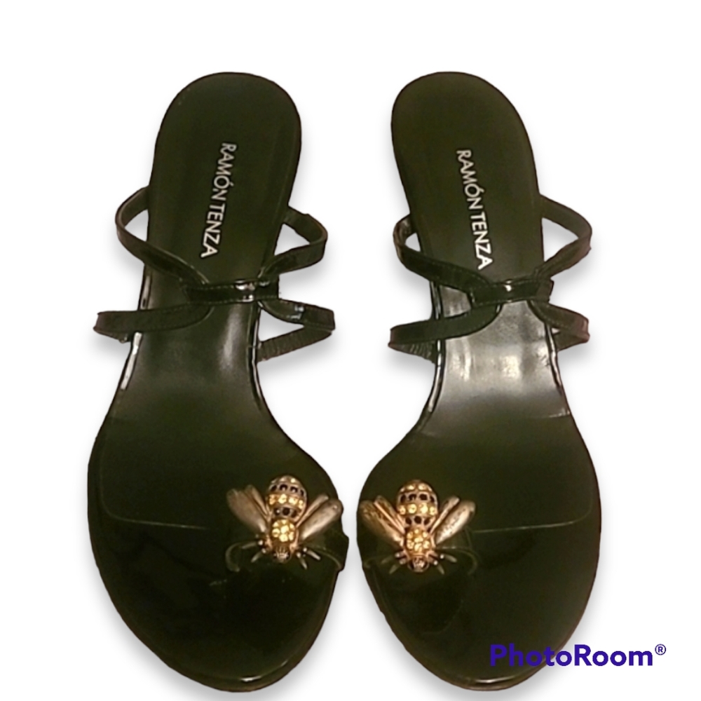 Ramon Tenza Black Strappy Bee Sandals